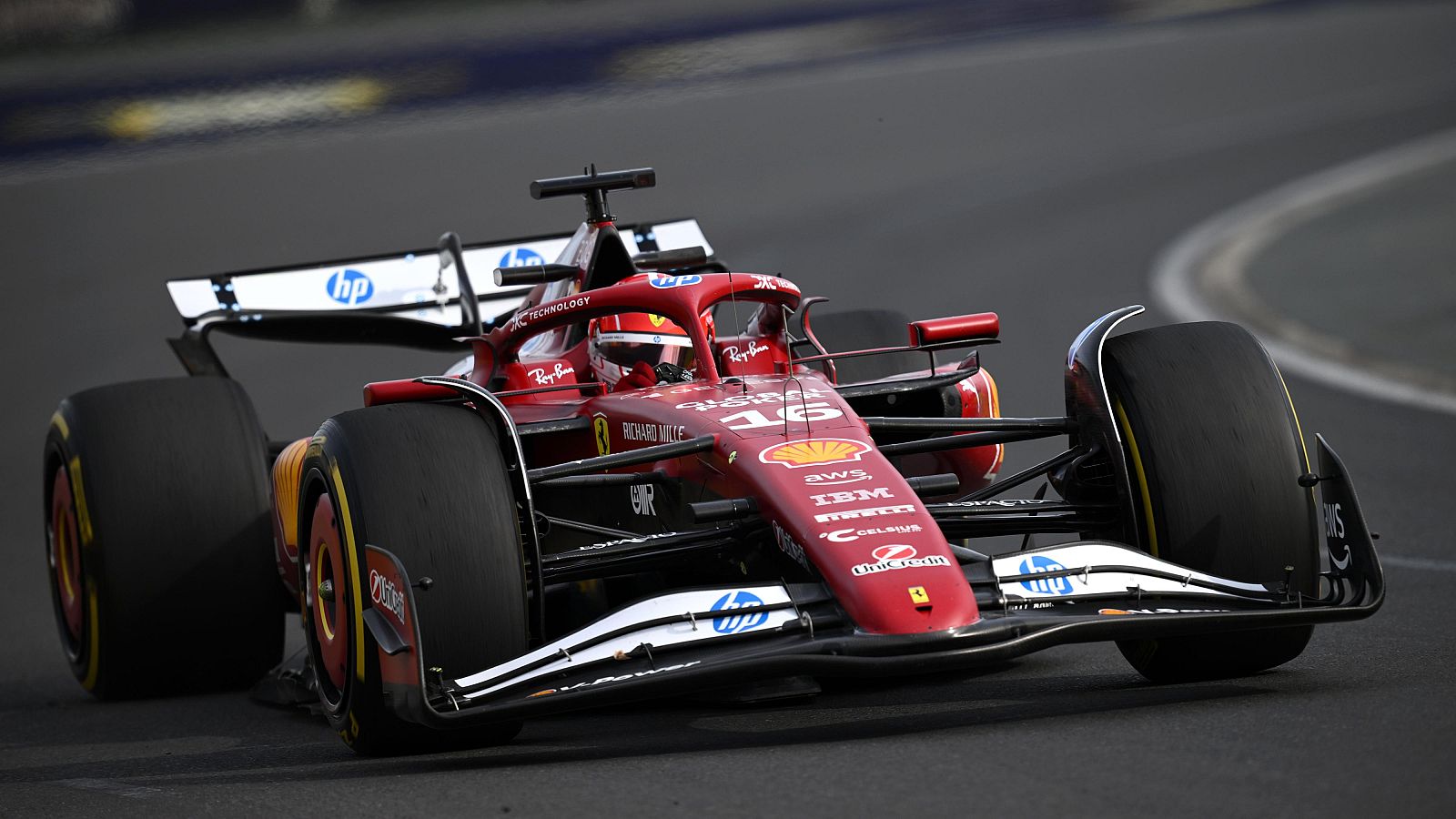 Leclerc fue el más rápido de la sesión con su Ferrari.