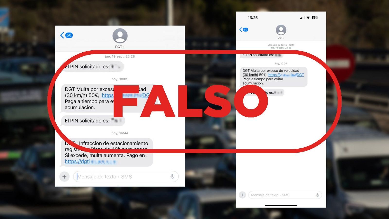 Estos mensajes SMS no los manda la DGT, es un fraude
