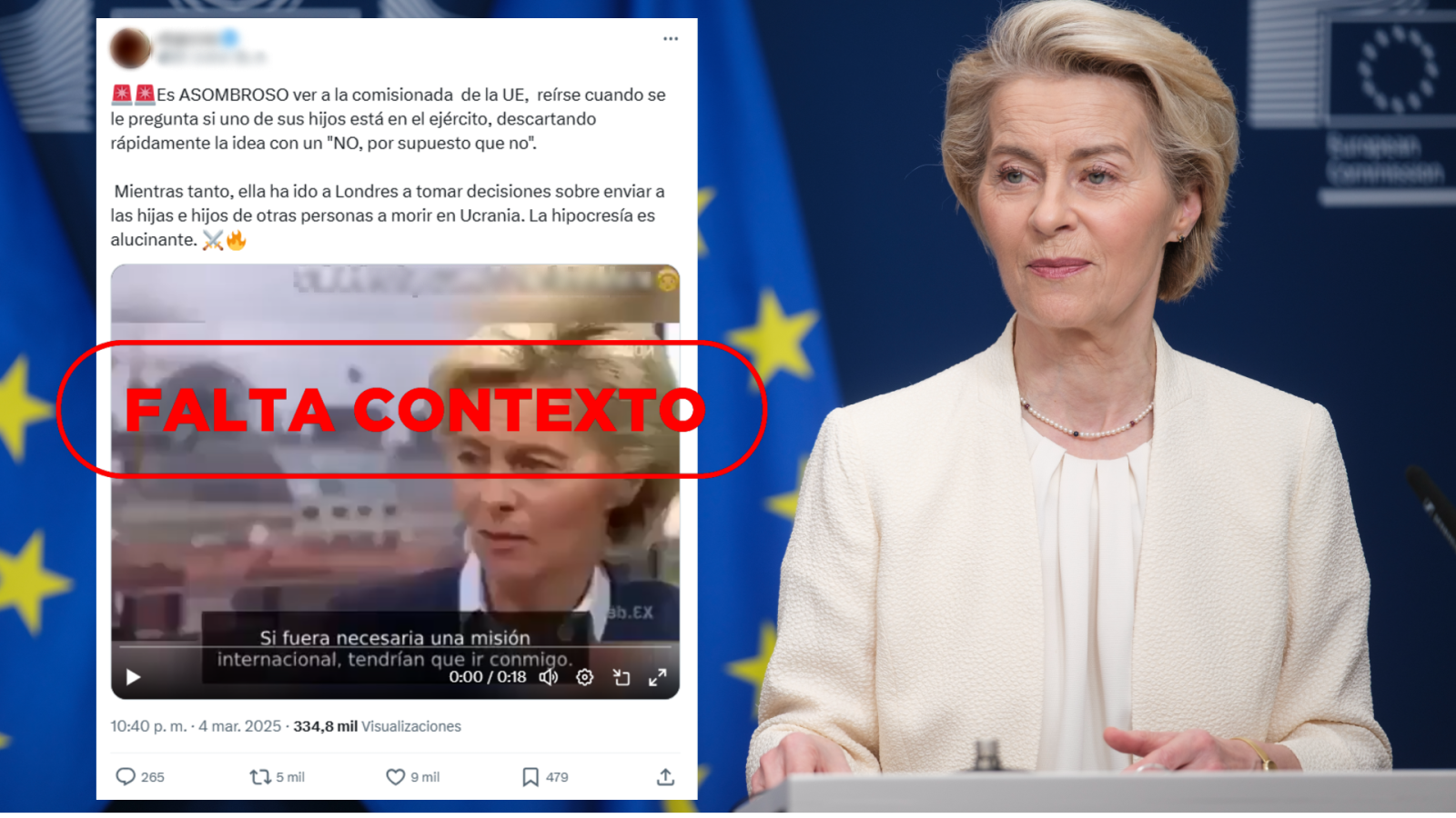 Difunden como si fuera actual una declaración de Von der Leyen