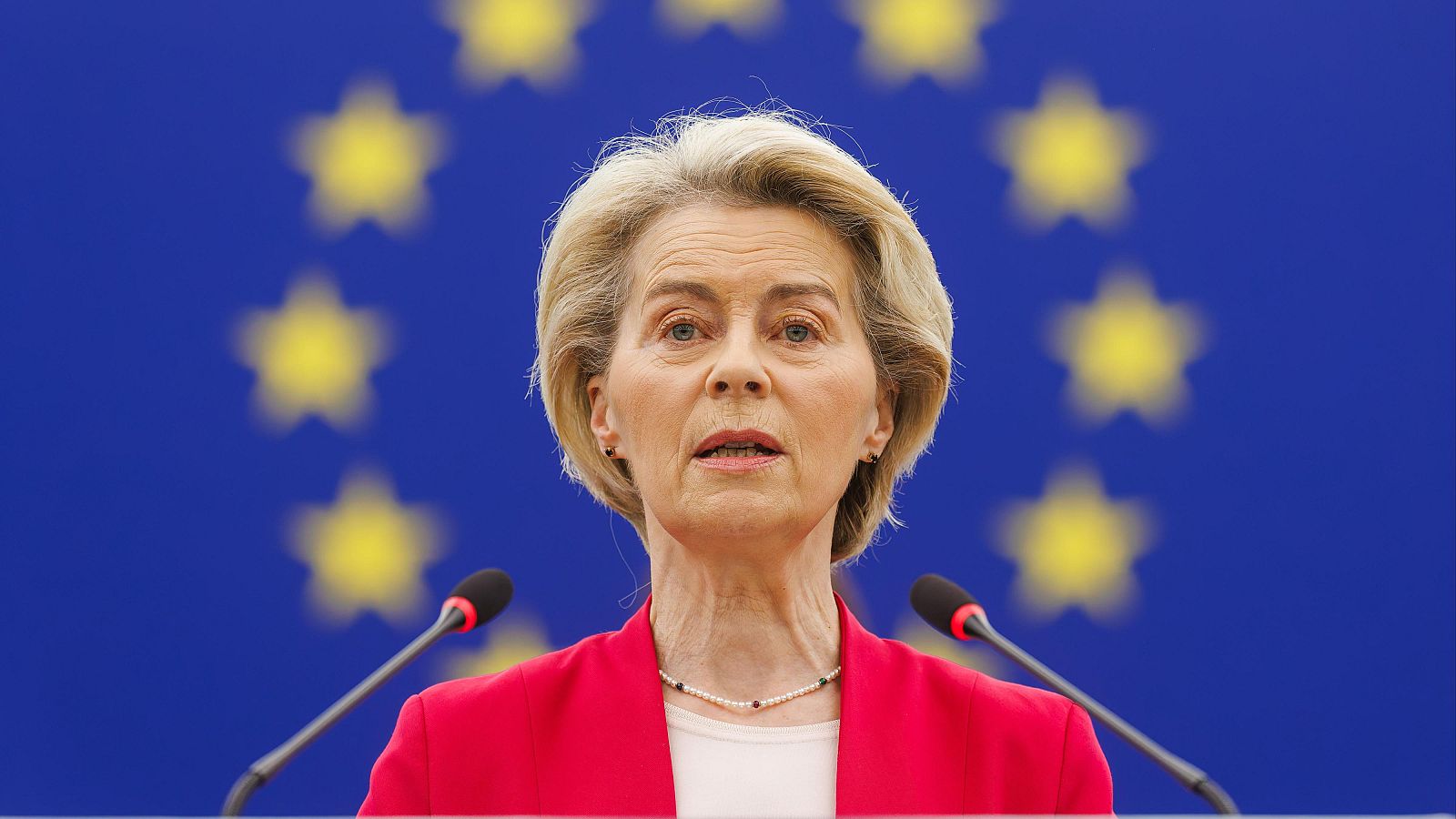 Ursula Von der Leyen interviene en el Parlamento Europeo a 11 de marzo de 2025