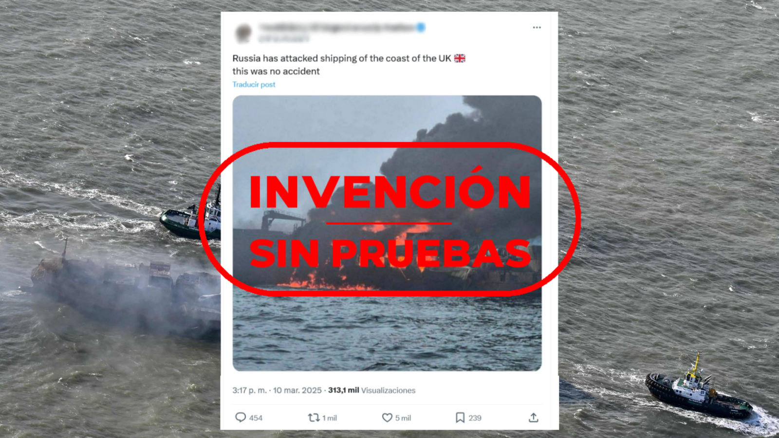 No hay pruebas de que el choque en el mar del Norte sea un ataque ruso