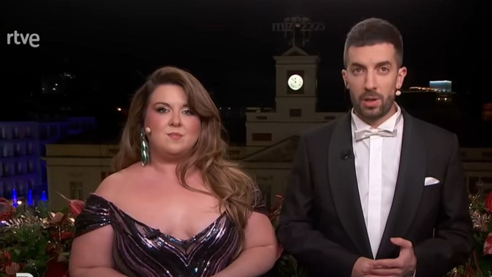 LalaChus y David Broncano durante la emisión de las Campanadas en RTVE