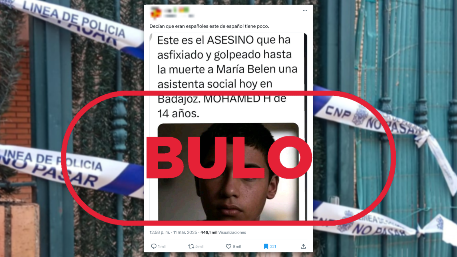 No es el asesino de una educadora social en Badajoz, es una imagen de IA