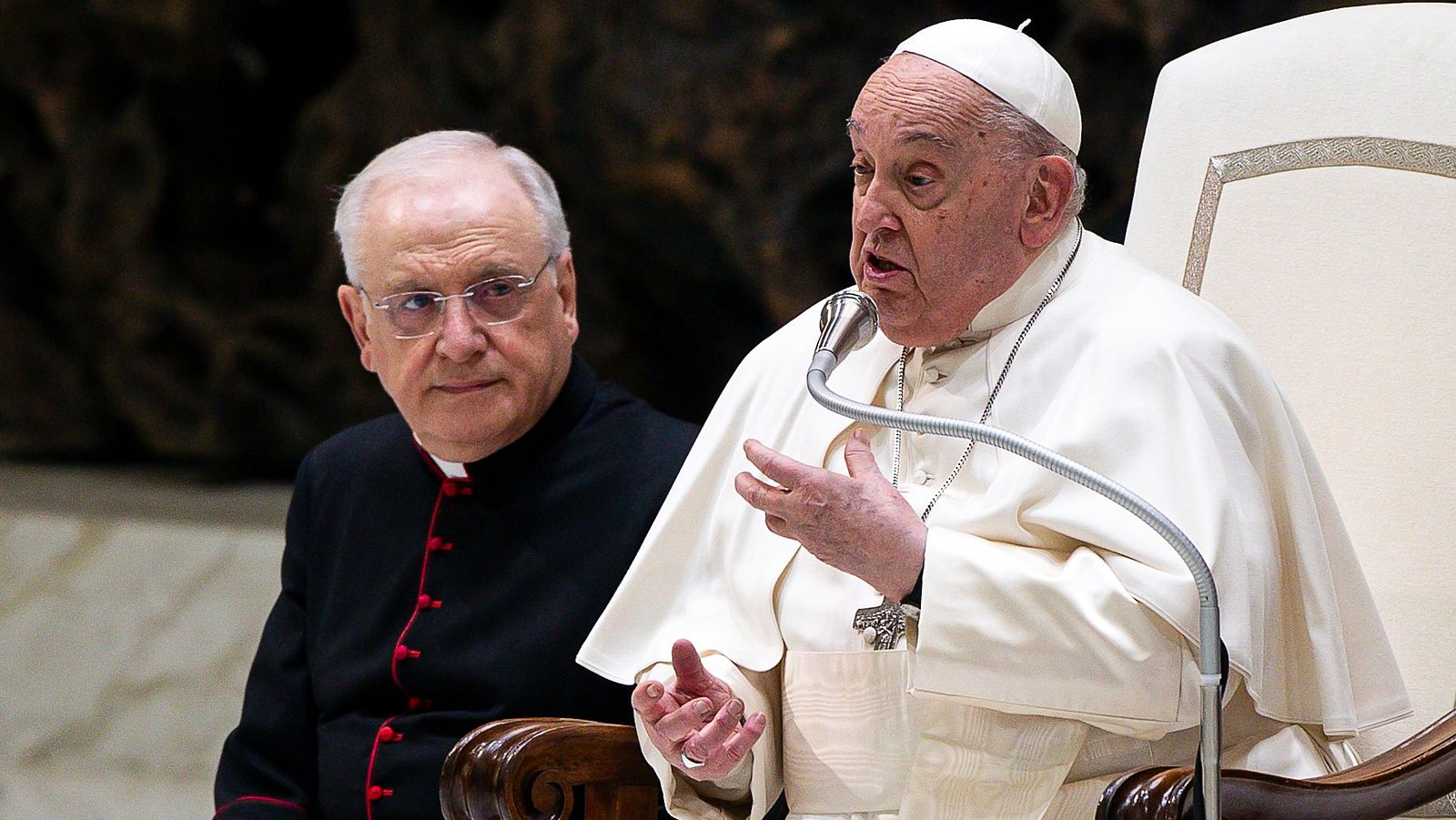 El papa Franscisco durante un acto por el jubileo en el Vaticano