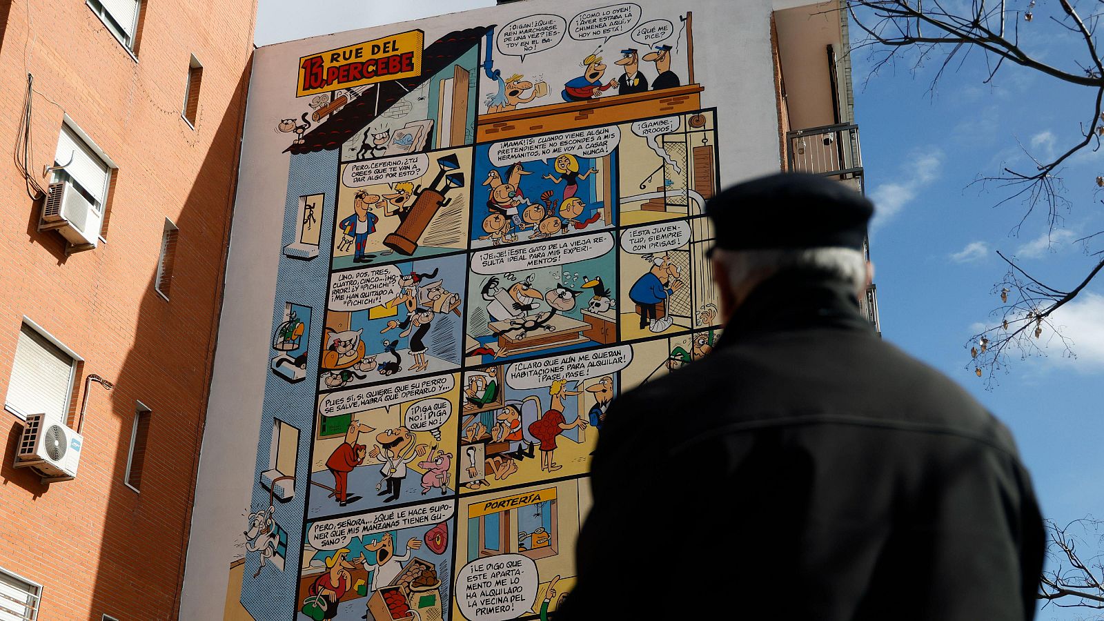 Un mural de '13, rue del Percebe' homenajea a Francisco Ibáñez en Madrid