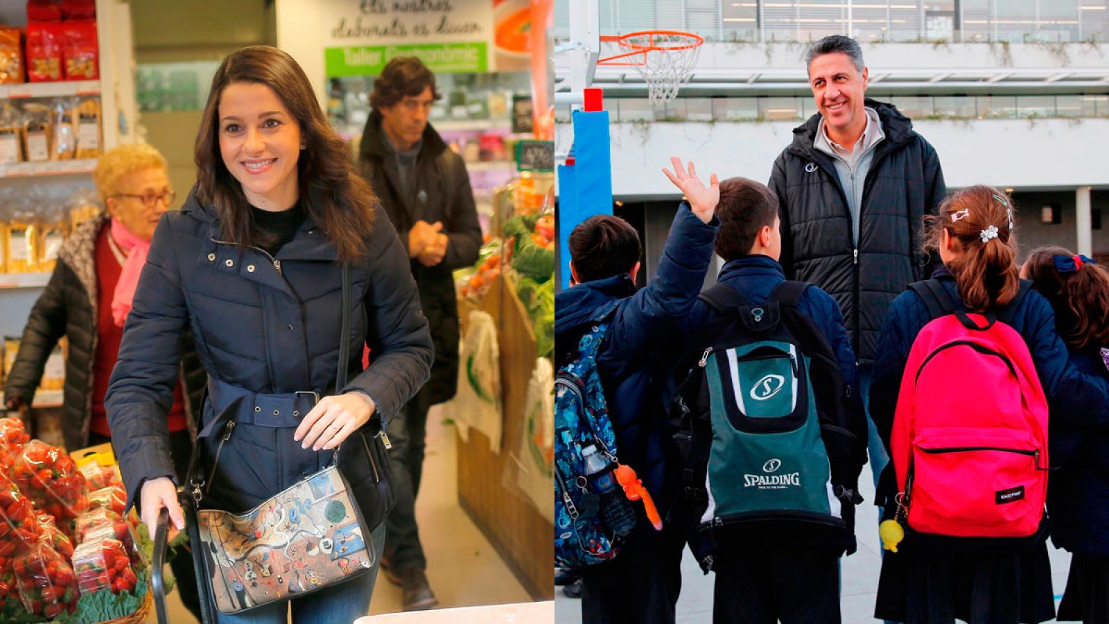 Los candidatos Inés Arrimadas (Cs) y Xavier García Albiol (PP) en la jornada de reflexión