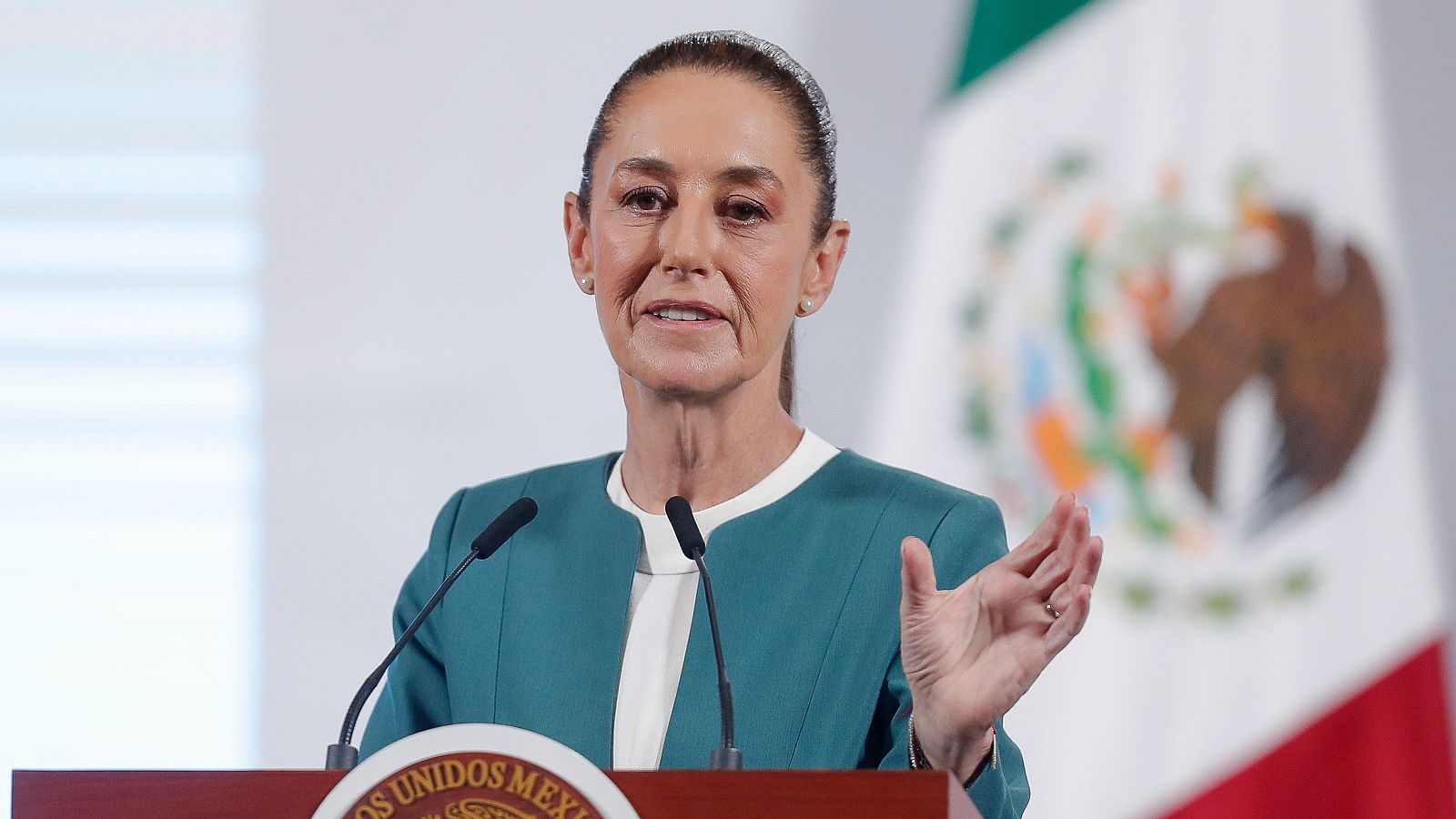 La presidenta mexicana, Claudia Sheinbaum, durante su rueda de prensa diaria