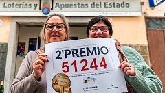 El segundo premio de la Lotería de Navidad, el 51.244, que se reparte en más de 30 provincias