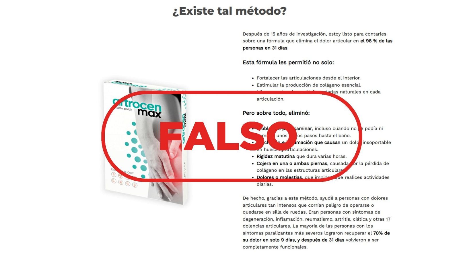 No está demostrada la eficacia de estos parches para combatir la artrosis