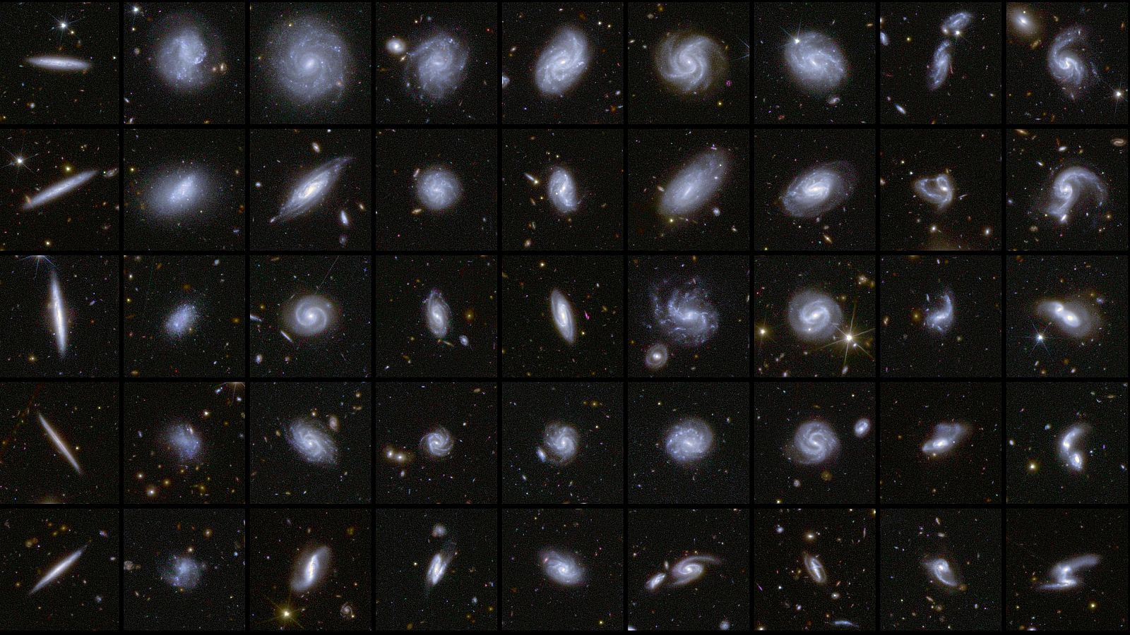 Varias galaxias captadas por la misión Euclid
