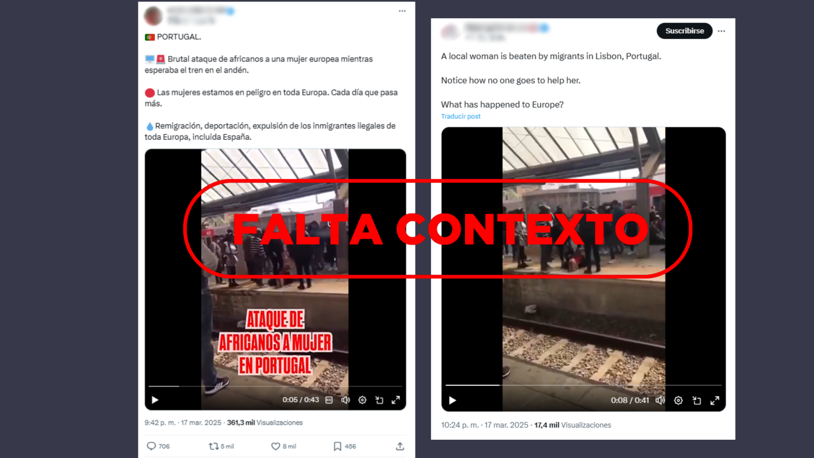 Este vídeo de una agresión en Portugal es de 2020 y se difunde descontextualizado