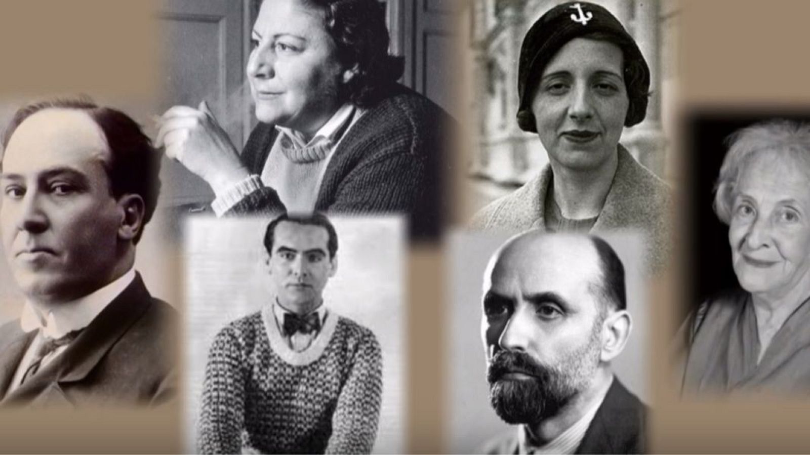 Montaje fotográfico con algunos de las grandes figuras de la poesía