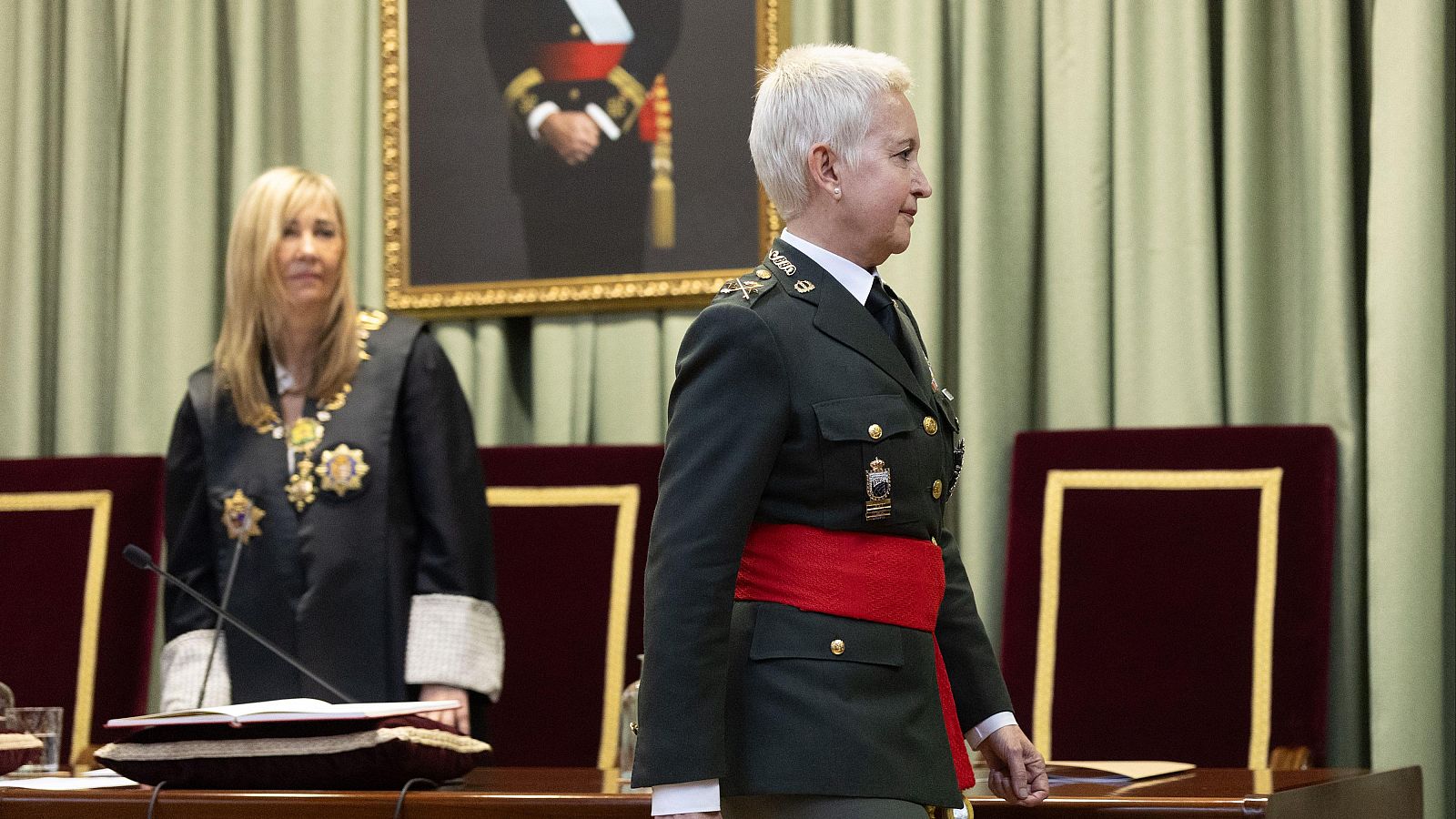 Begoña Aramendía, nueva presidenta del Tribunal Militar Central, durante su toma de posesión
