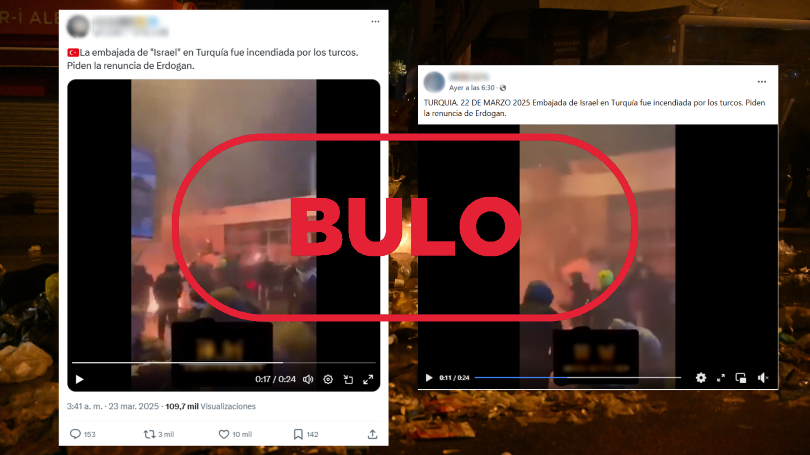 No son imágenes actuales del consulado de Israel en Turquía