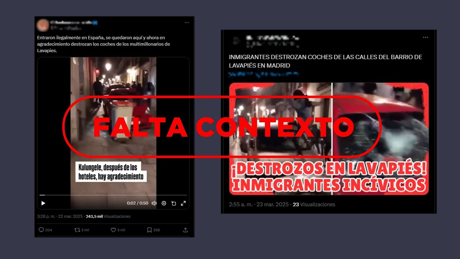 Este vídeo de disturbios en el barrio madrileño de Lavapiés es de 2018