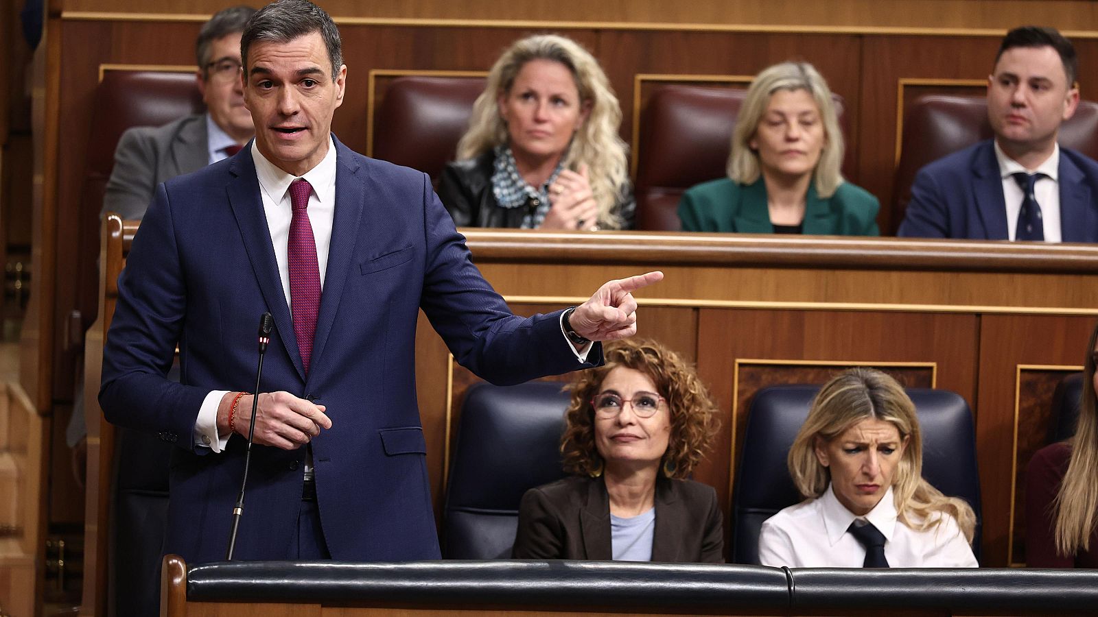 El presidente del Gobierno, Pedro Sánchez, interviene durante una sesión de control al Gobierno, en el Congreso de los Diputados,