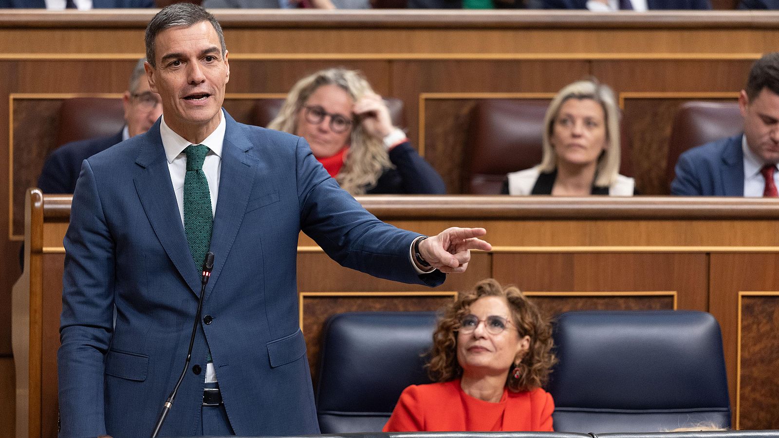 El presidente del Gobierno, Pedro Sánchez, interviene durante una sesión de control al Gobierno, en el Congreso de los Diputados