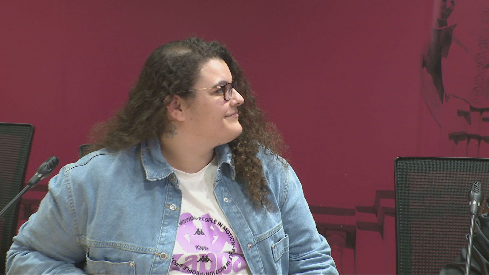 Fàtima Okfir en roda de premsa aquest dimarts