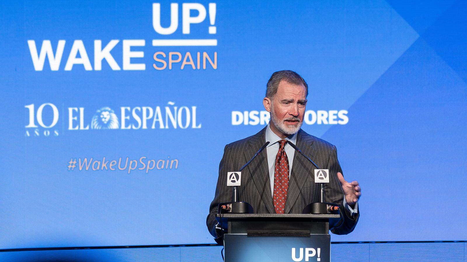 El rey Felipe VI, durante la inauguración del foro 'Wake Up Spain'