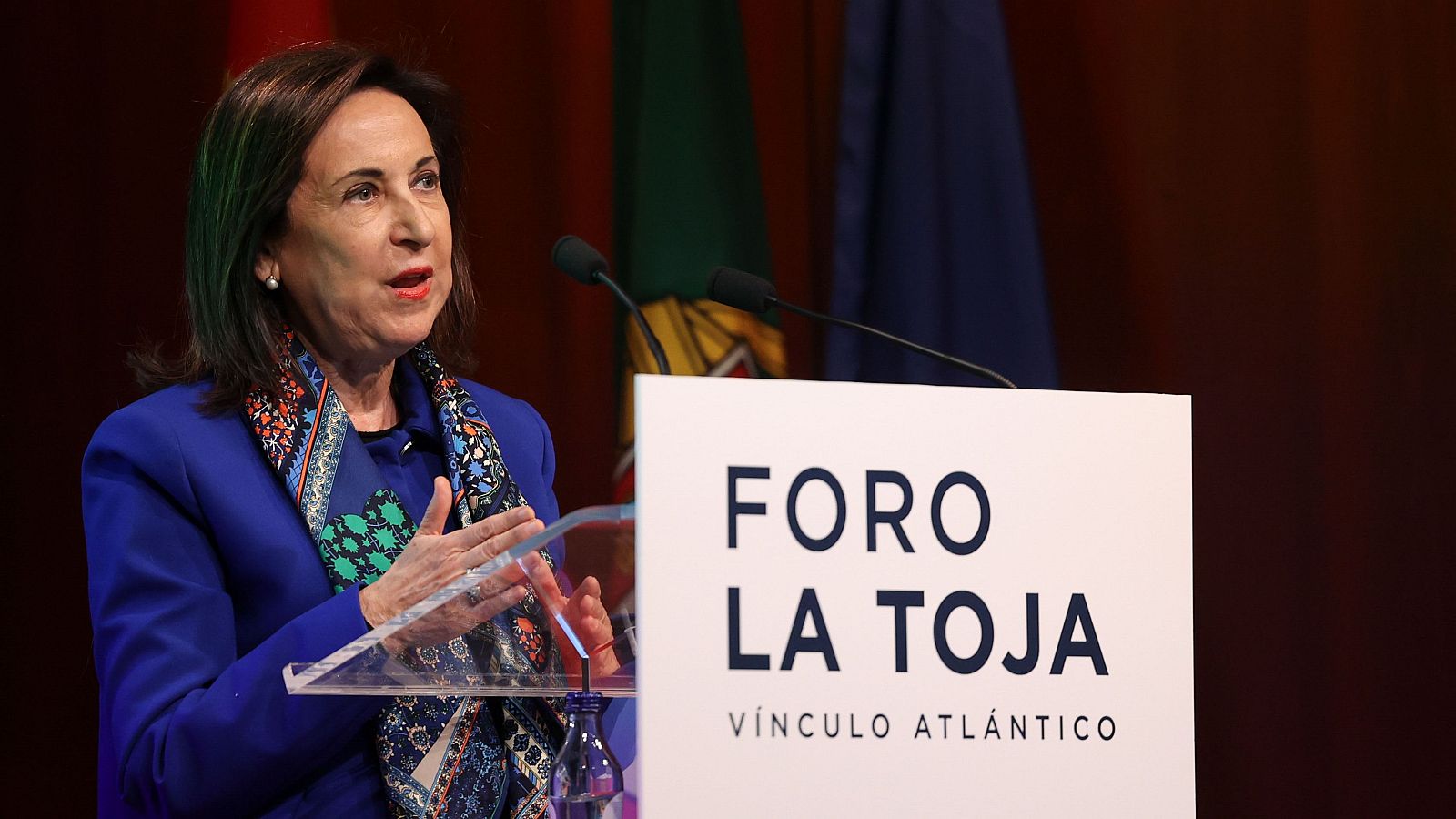 La ministra Margarita Robles ha participado este martes en el Foro La Toja celebrado en Lisboa