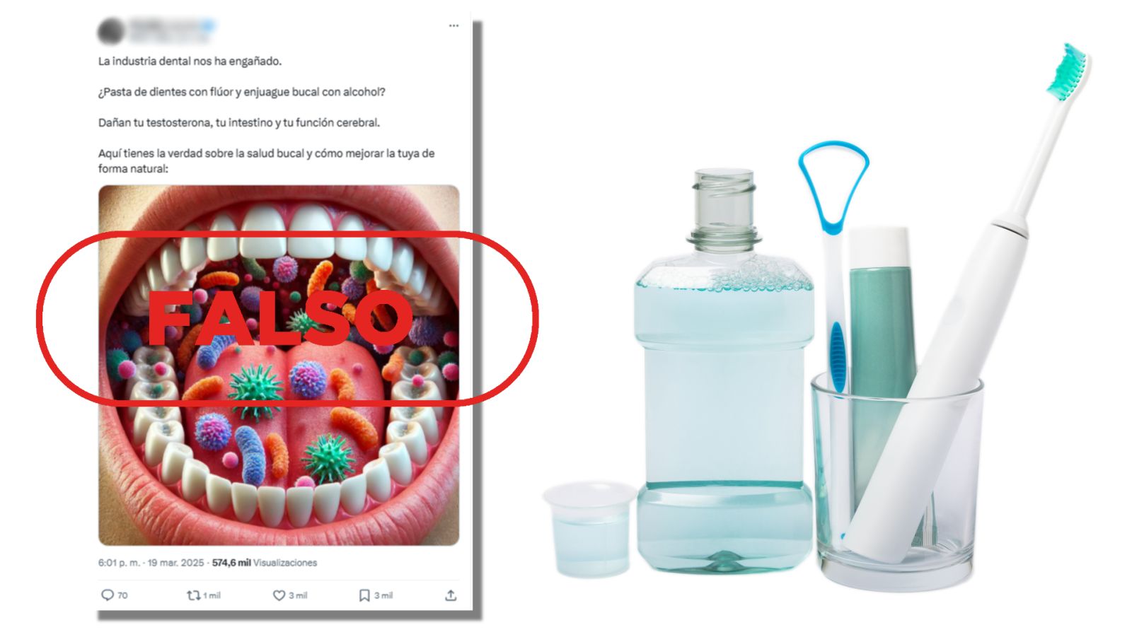 Estas afirmaciones sobre la pasta de dientes y el enjuague bucal son falsas