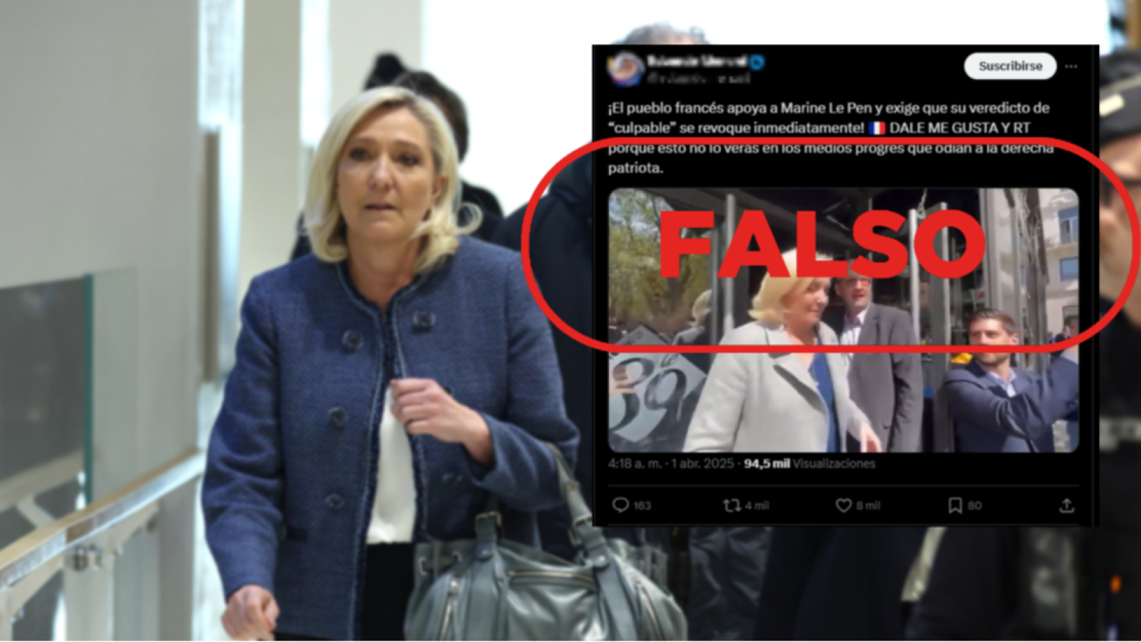 No es Le Pen vitoreada tras su inhabilitación, es un vídeo de 2022