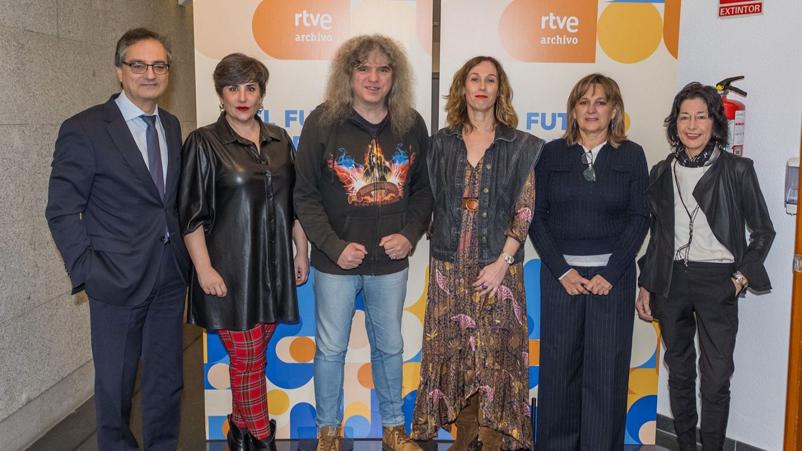 Responsables del Archivo y del Consejo RTVE, esta mañana en Prado del Rey