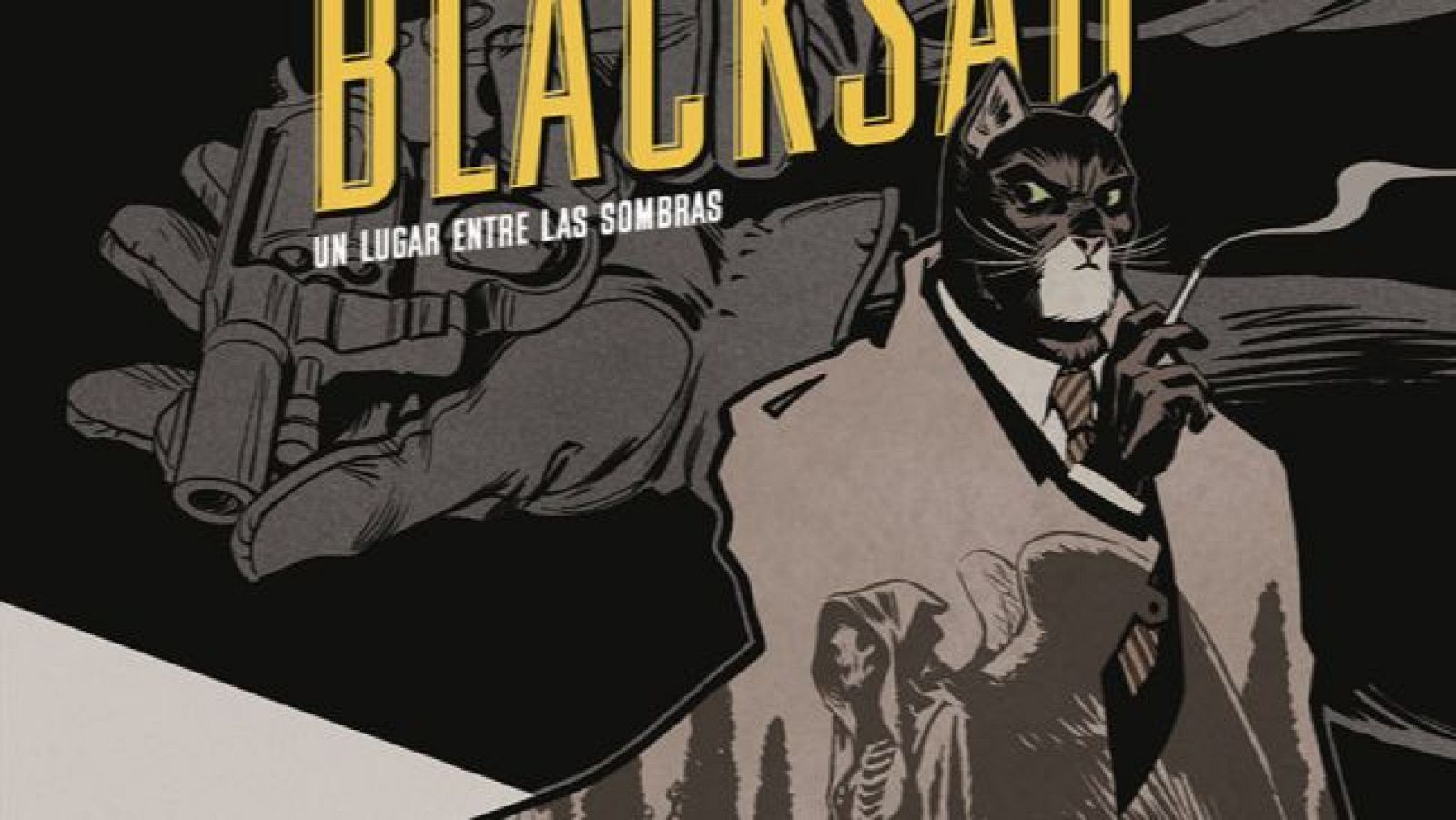 Detalle de la portada de la edición 25 aniversario de 'Blacksad'