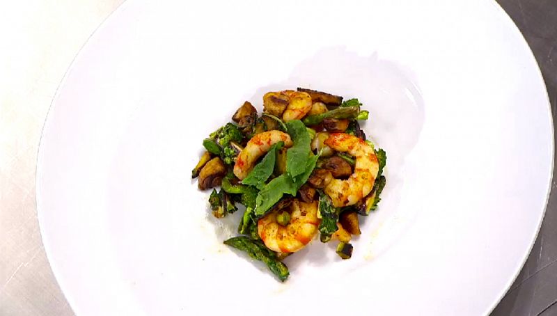 Receta de Wok de verduras con marisco de Mara