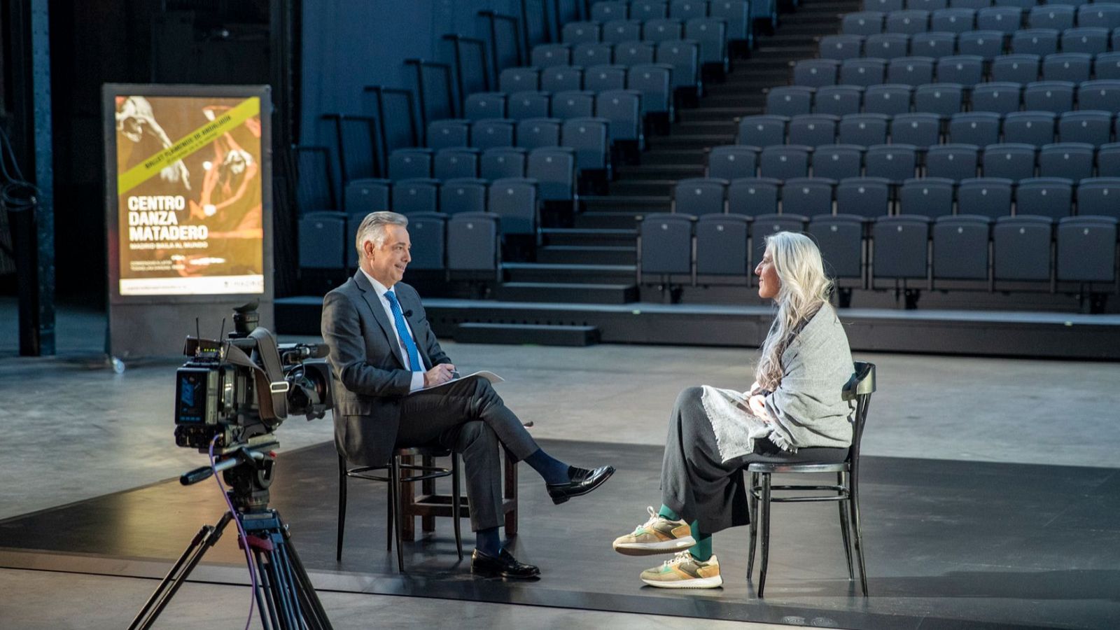 Jenaro Castro y María Pagés durante la entrevista