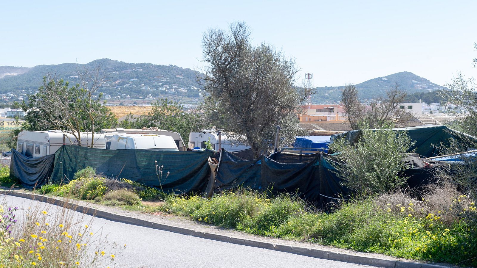 Imagen del asentamiento de Can Rova 2, en la localidad ibicenca de Santa Eulària, correspondiente al 1 de abril de 2025.