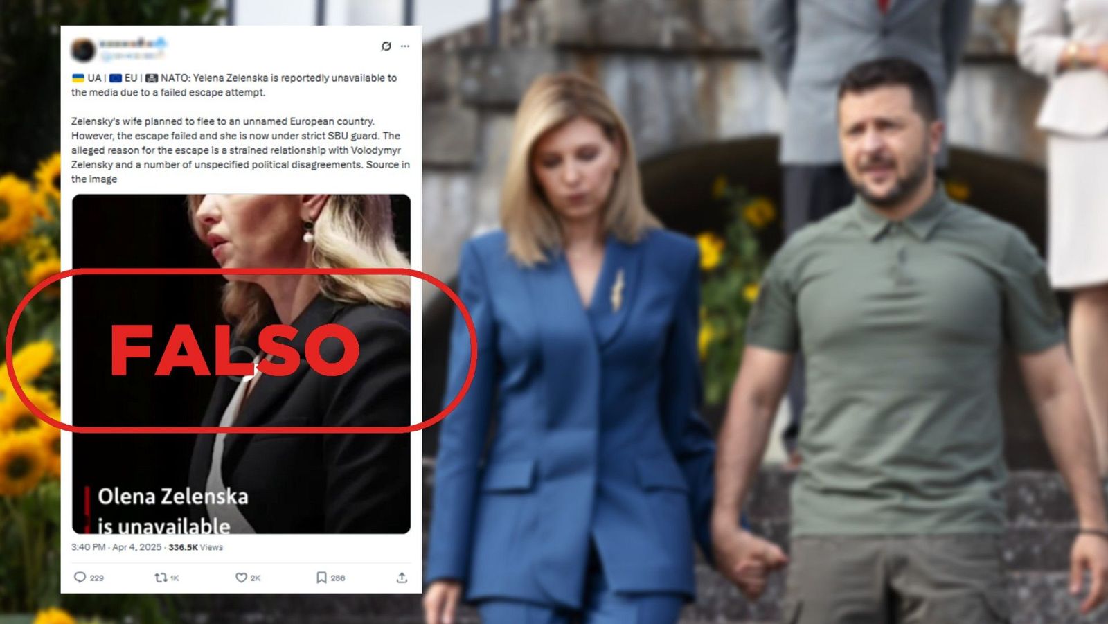 La BBC no ha publicado este vídeo sobre un intento de fuga de Olena Zelenska