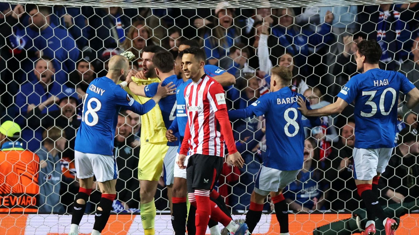 Rangers y Athletic Club empatan en la ida de cuartos de final de la Europa League