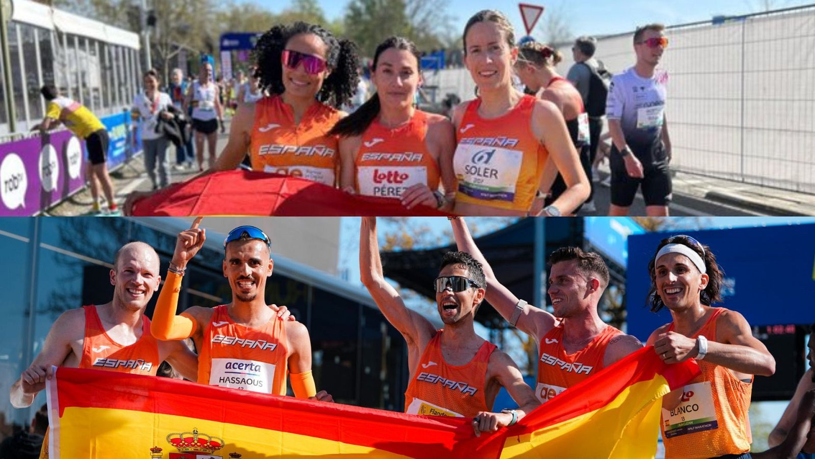 Las selecciones españolas celebran sus medallas