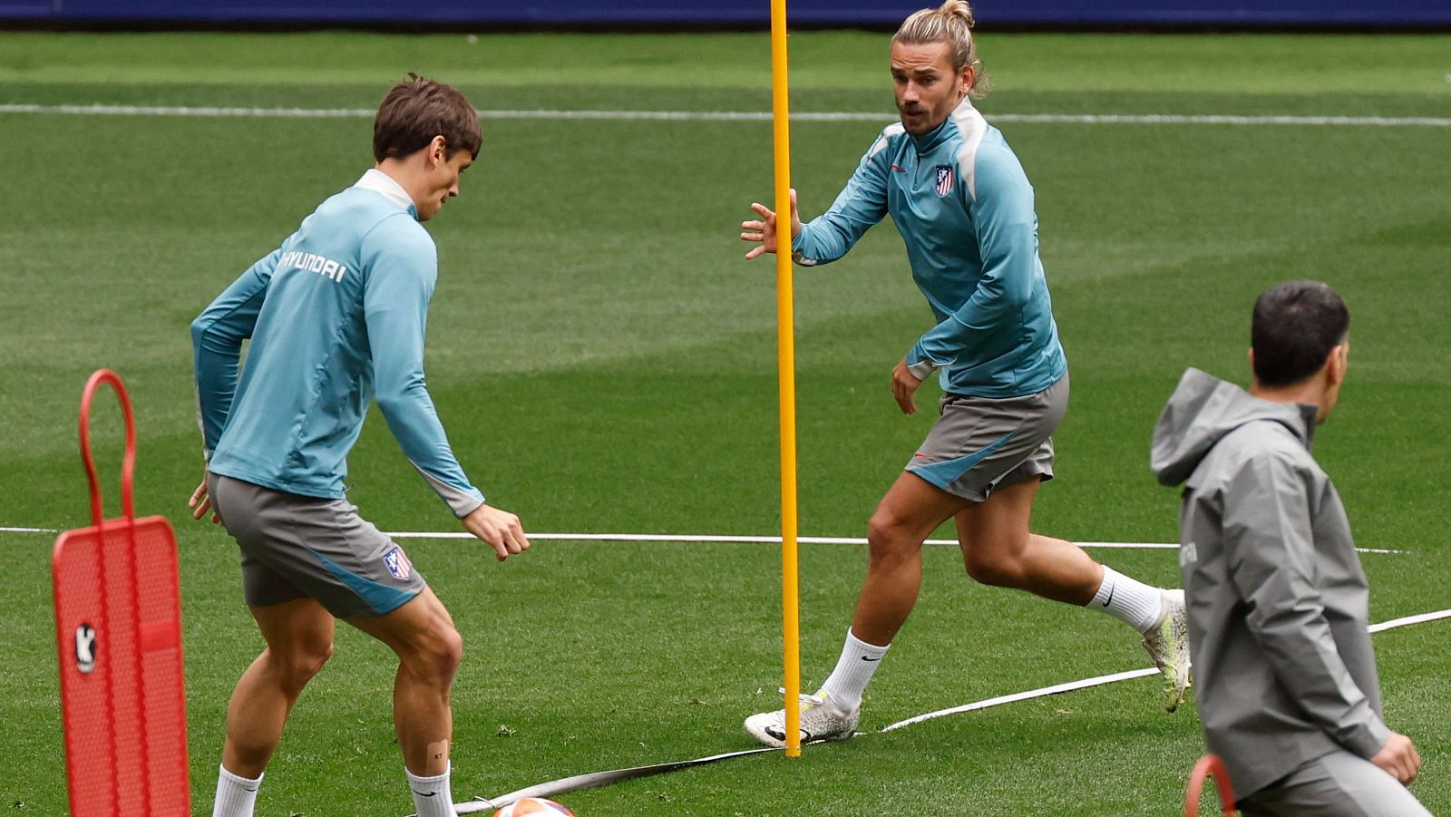 Griezmann durante el entrenamiento previo al duelo liguero ante el Valladolid.