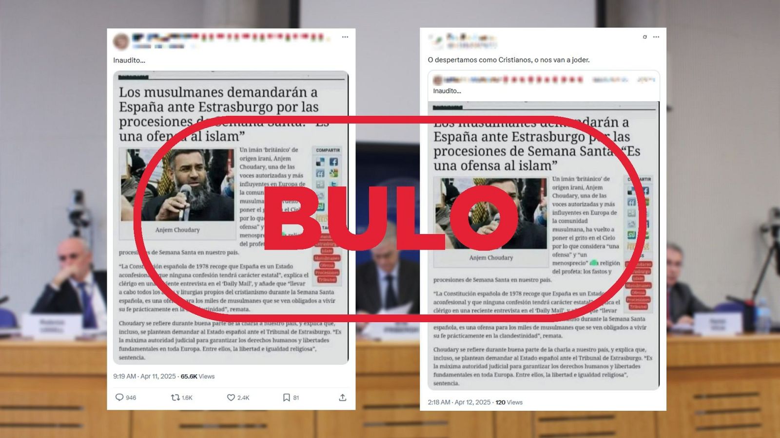 Los musulmanes no denuncian a España ante Estrasburgo, es un bulo