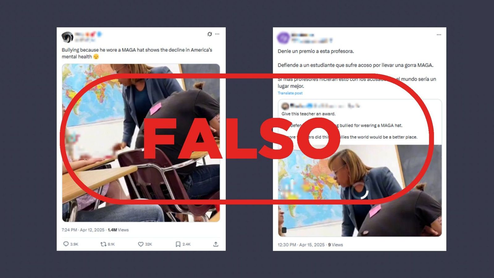 Esta bronca a alumnos por acosar a un seguidor de Trump es falsa