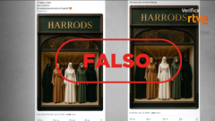 Esta foto de un escaparate de Harrods con maniquíes con hiyab y niqab es falsa