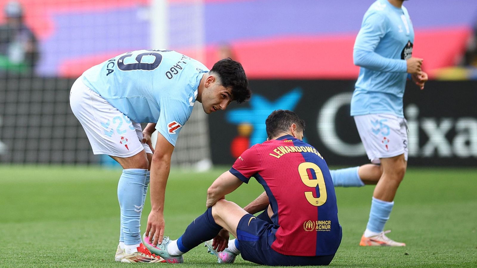 El jugador polaco se lesionó durante el paritido de Liga ante el Celta.
