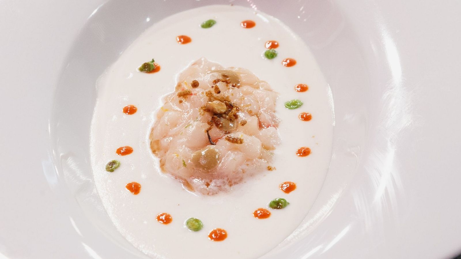 Receta de ajoblanco con tartar de carabinero de Bea en MasterChef 12+1
