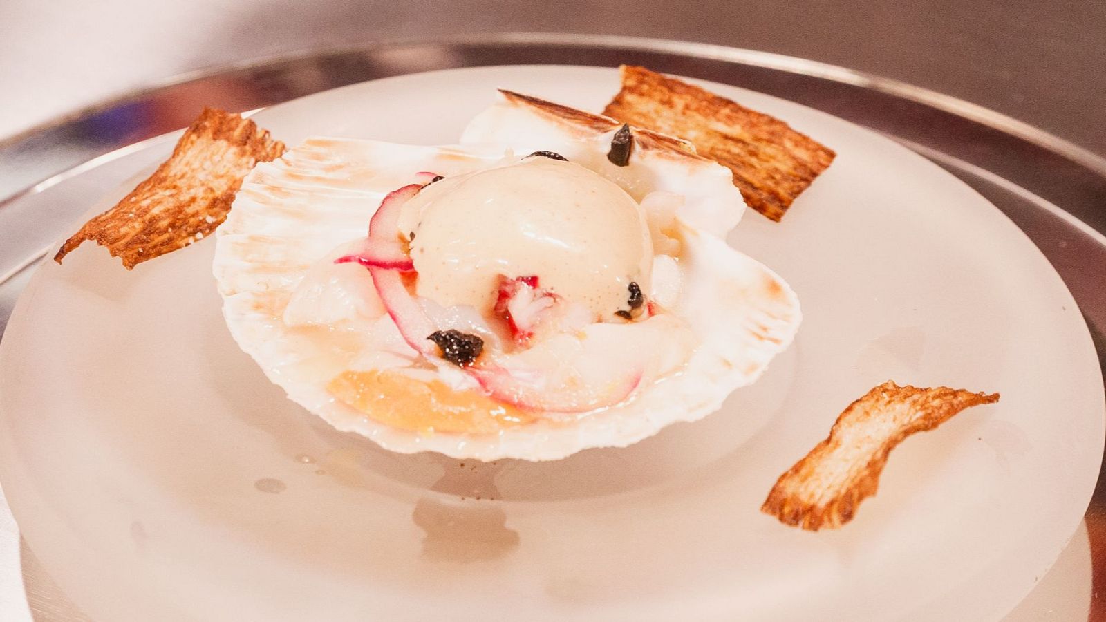 Receta de ceviche de vieira y gambones de Chema en MasterChef 12+1