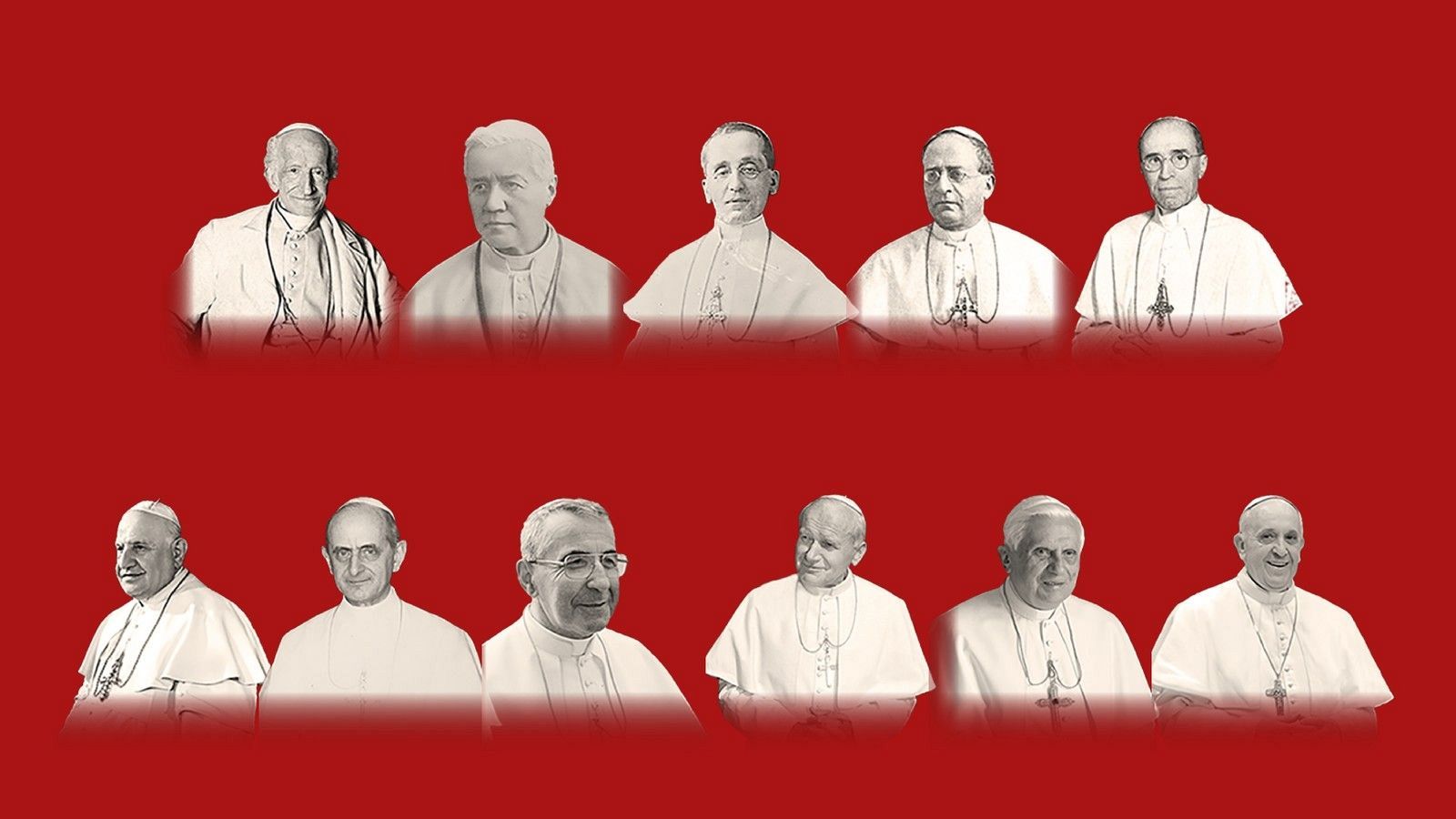 Los papas de la Iglesia católica de los últimos 150 años.