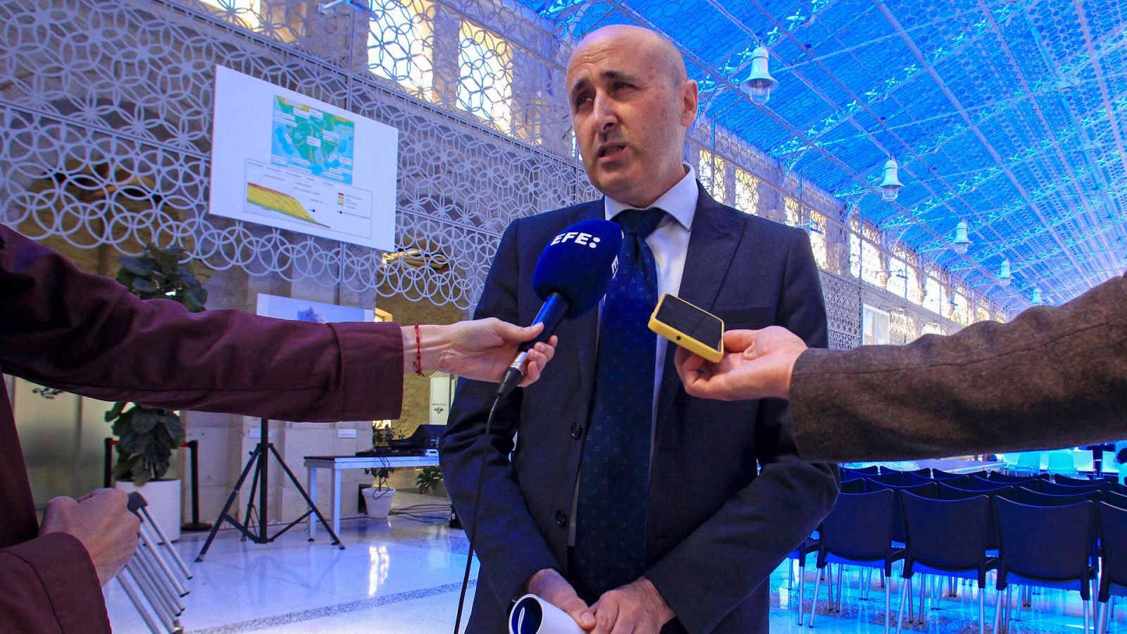 El presidente de la Confederación Hidrográfica del Júcar, Miguel Polo, en un acto en Alicante