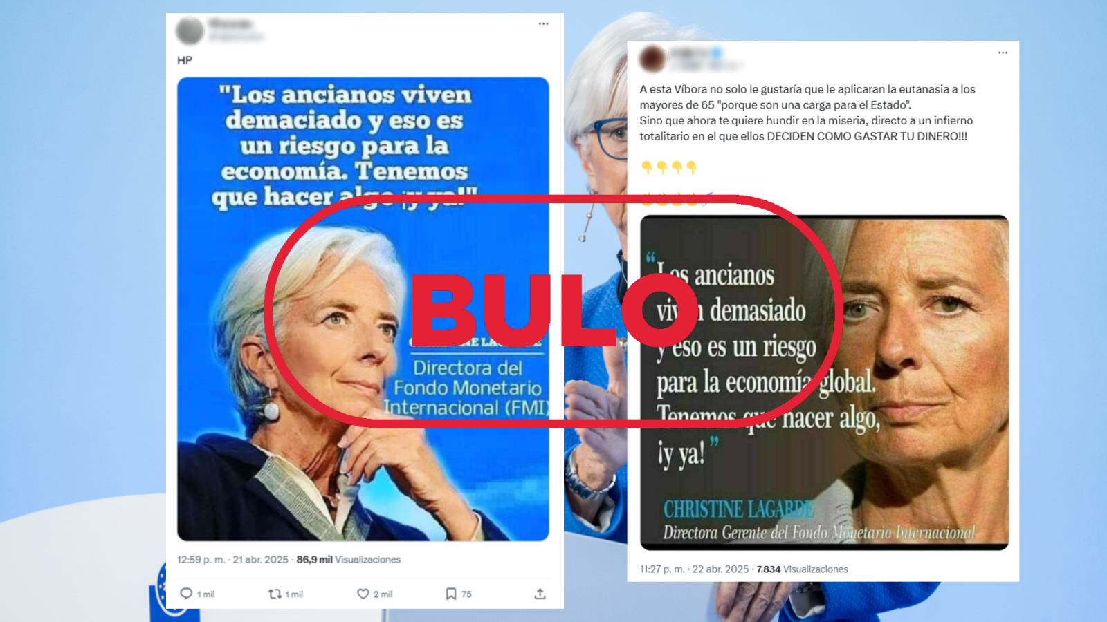 Christine Lagarde no ha dicho que "los ancianos viven demasiado", es un bulo