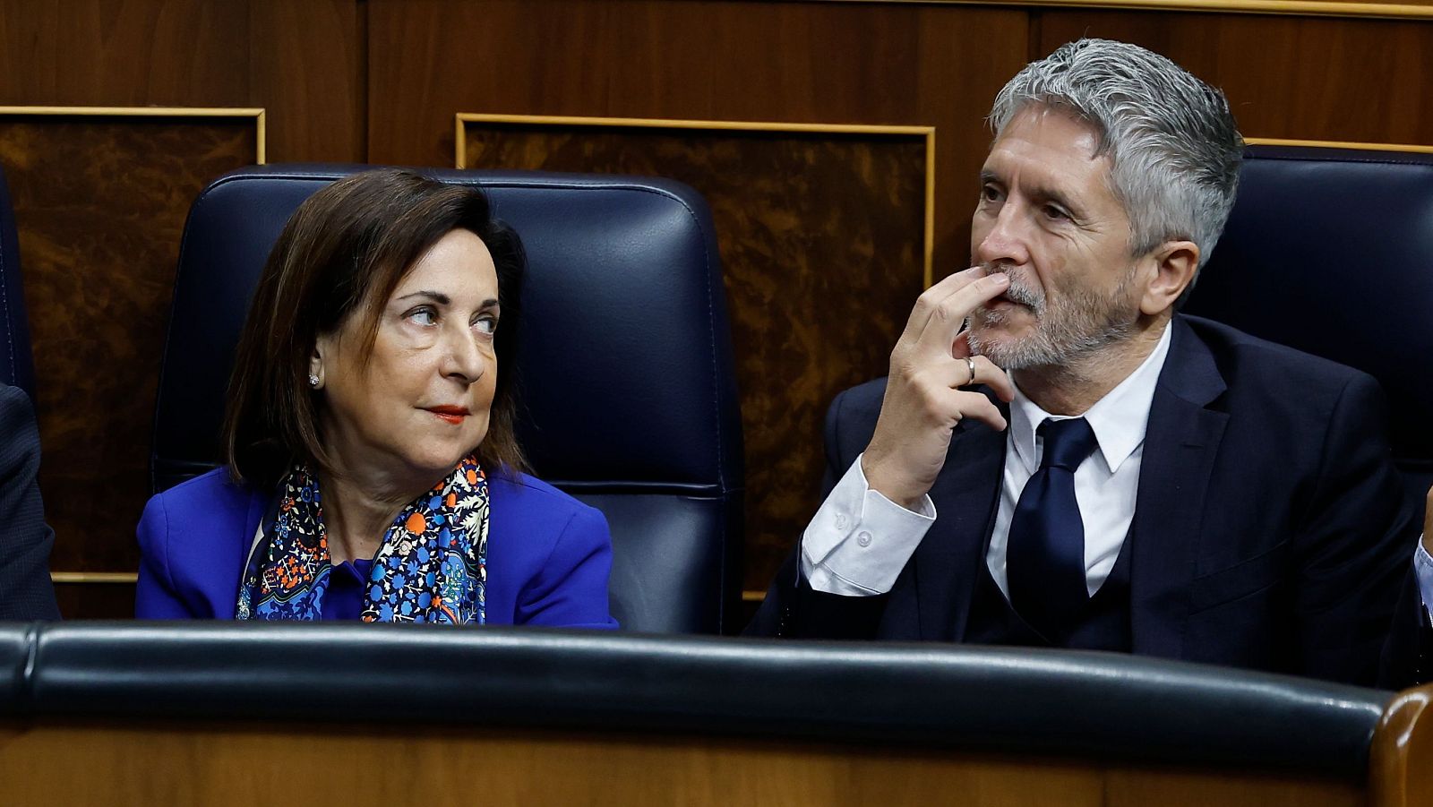 Los ministros de Defensa, Margarita Robles e Interior, Fernando Grande Marlaska,