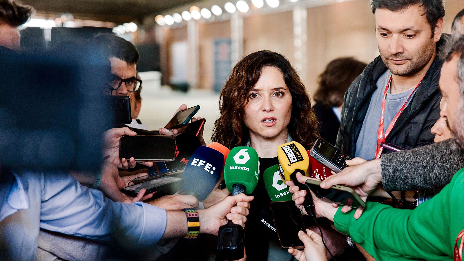 La presidenta de la Comunidad de Madrid, Isabel Díaz Ayuso, durante la presentación del circuito de Fórmula 1 Madring