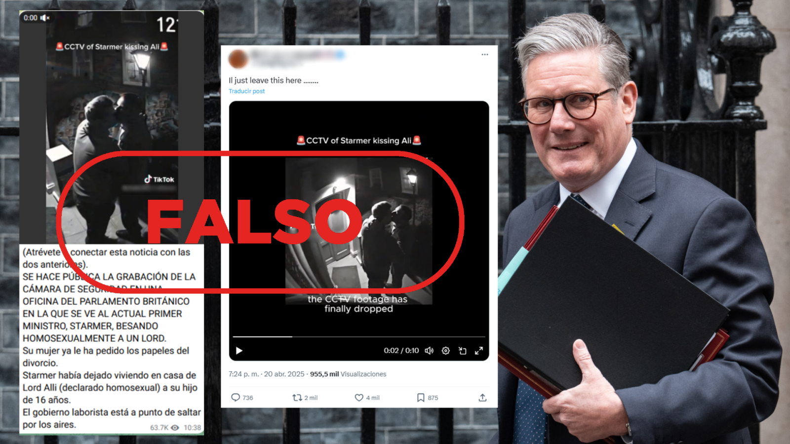 No es Keir Starmer besando a un hombre, es IA