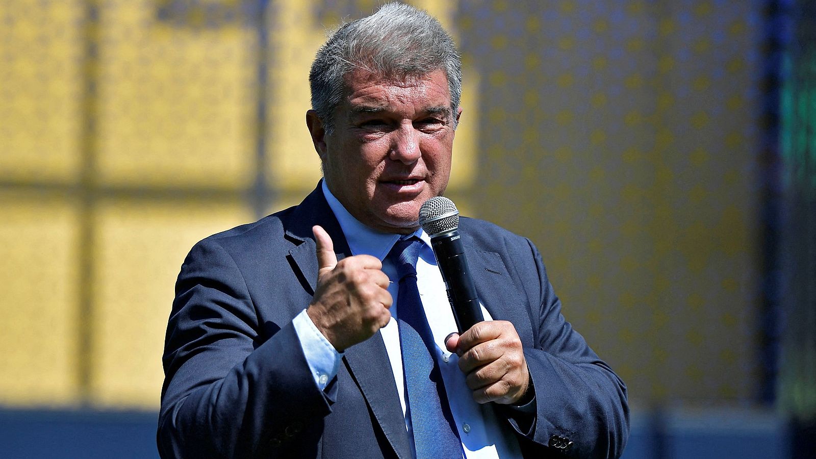 Joan Laporta durante un acto de su equipo, el FC Barcelona