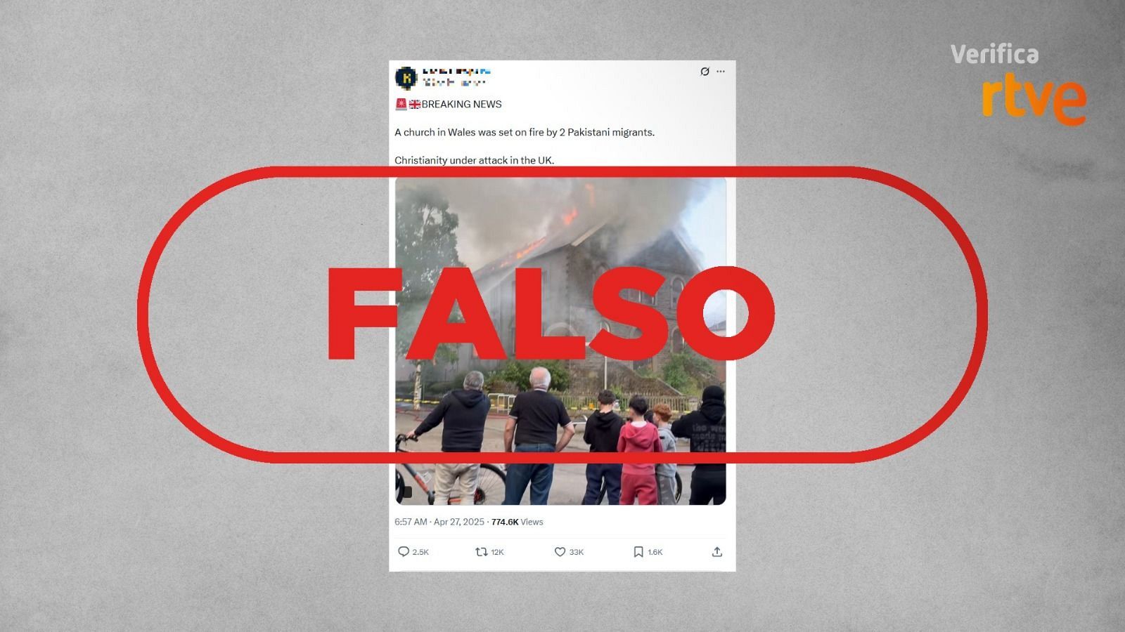 Esta iglesia de Gales no ha sido incendiada por dos inmigrantes paquistaníes