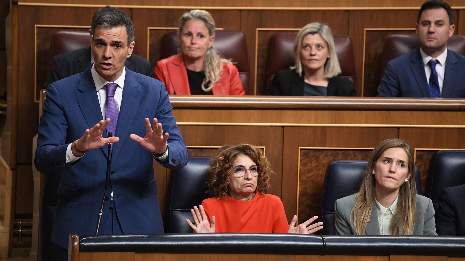 El presidente del Gobierno, Pedro Sánchez, interviene en la sesión de control al Gobierno
